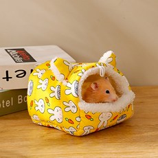 DING DONG PET 小型動物厚實圖案寵物窩, 黃色, 1個