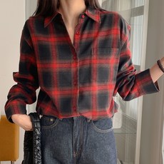 Dearlola 女款標準版型漸層格紋襯衫 IP_S011