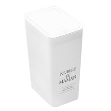 Dalpaengi Living Puvel de Maman 按壓式垃圾桶 8L, 1個, 白色