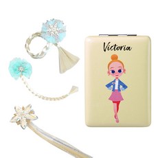 女童髮夾 3款+可愛小鏡子組合