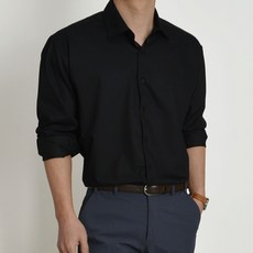 Guystory 男士大尺碼基本款素色彈性日常襯衫