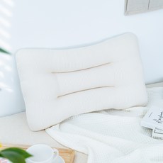 Malolotte 三層紗布提花可水洗低款頸椎枕, 象牙白, 1個