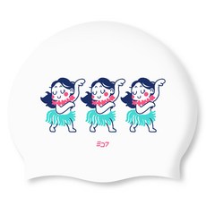 SD7 矽膠泳帽 SGL-CA4, 呼拉圈女孩WHT, 1個