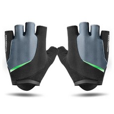 ROCKBROS 減震墊半指腳踏車手套 S159, 黑色+灰色