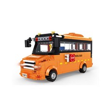 WANGE 萬格 橘色校車 樂高相容積木 WG3973 367pcs, 混合色, 1個