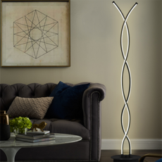 레나에너지 북유럽 인테리어 웨이브 플로어 장스탠드 LED 조명, 블랙