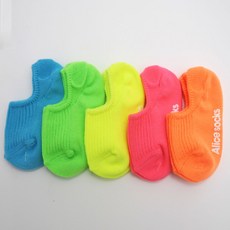 GIEN MALL 兒童愛麗絲螢光船型襪5件組