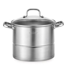 TUMS IH不鏽鋼雙耳蒸煮鍋, 銀色, 24cm