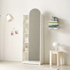 서울소호 스탠디 전신거울 틈새 도어형 수납 콘센트 화장대 방문설치, 화이트