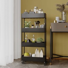 THE ZAKKA 現代簡約可移動多用途縫隙收納推車, 黑色