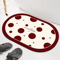 위더홈 乾爽腳踏墊, 圓點紅色, 1個