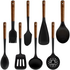 Bargensteiger Flexibel 矽膠廚房工具8件組 黑色, 1組, 8種廚具