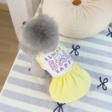 PASTEL PET 寵物快樂小熊連身裙, 黃色, 1個