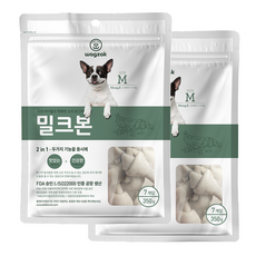 와그작 강아지 밀크본 덴탈껌 M, 타피오카맛, 350g, 2개