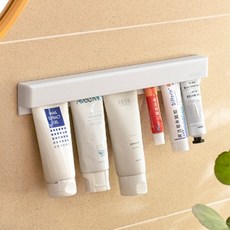 Musikine 收納王 3M 壁掛式長款軟管夾牙膏架, 1個, 白色