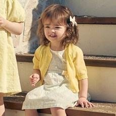 agabang 嬰幼兒送禮用 羅桑花朵無袖連身裙 + 開襟衫 + 包裝組 + 購物袋