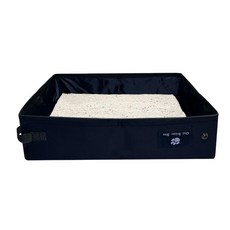 貓砂盆 黑色 45 x 35 x 13cm 摺疊便攜 旅行外出必備, 1個