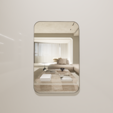 Madeu 簡約壓克力鏡 長方形 L, 銀色