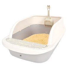 DINGDONGPET 組合式 平口貓砂盆, 1個, 灰色