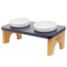모나지오 스위트 강아지 원목식기 2구 멜라민, 블랙네츄럴, 1개