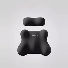Ez2mk 사계절 차량용 목쿠션 허리쿠션 세트 MS-490, 블랙, 1세트