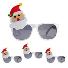 PARTYHAE 可愛聖誕老人眼鏡, 白色, 4個