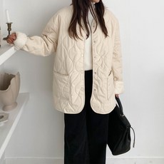 린다샵 여성용 나메뉴 투포켓 퍼 누빔 루즈핏 패딩 cpjk5805k4a