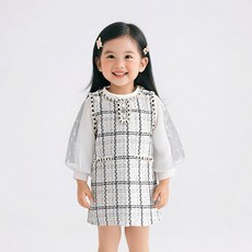 JOYMULTI 金色毛呢長袖T恤 + 連身裙套裝