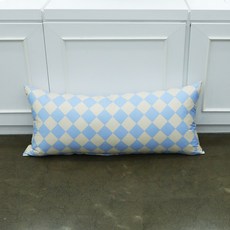 Iconi House 菱格紋靠墊 + 枕芯套組, 藍色 + 米色