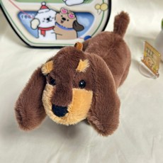 soonZAM IG風巧克力小狗玩偶鑰匙圈, 1個, 單一顏色, 17cm