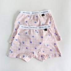 예루예나 맘스메이드 여아용 체크플라워 사각팬티 2종 세트