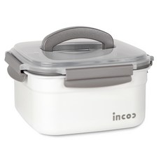 incoc 不鏽鋼正方形手拿式保鮮盒 2號, 3.7L, 1入