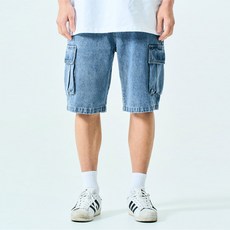 Cramp 大尺碼俱樂部 男款寬版牛仔工作短褲