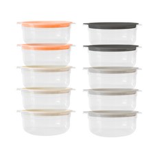 토마톰스 냉동밥 전자레인지 뚜껑 용기 600ml, 혼합색상, 10개