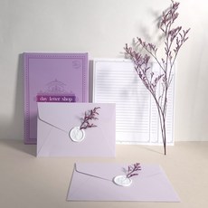 Dear Gift 迷霧花朵信紙 4p + 信封 2p + 永生花封蠟貼紙 2p 套組