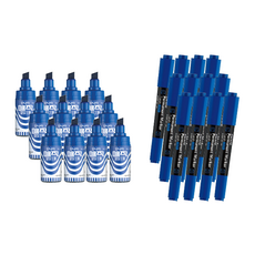 MONAMI 慕那美 麥克筆+雙頭記號筆, 藍色（方尖）、藍色（油性魔力）, 1套