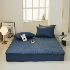 드리울 순면 40수 부드러운 누빔 침대패드, 네이비