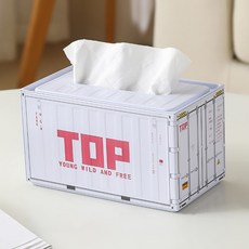 Mirnoa 彩色貨櫃造型室內面紙盒 MMM3429, 白色