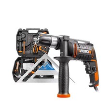 WORX ORANGE 가정용 유선 진동드릴 공구세트 WX317.3 + 엠파이어 삼각자 3990, 1세트