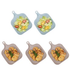 파스텔 아동용 간식접시 5p 세트, 1세트, 샌드그레이 3p + 스카이블루 2p