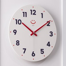 FLaiTO 微笑室內設計靜音掛鐘 30cm, 海軍藍