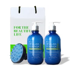 Pogonia 辣木果洗髮水 500ml 2入+頭皮泡沫刷禮盒組, 1套