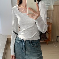 어썸풀 여성용 버킹리 슬림 이너 긴팔 티셔츠