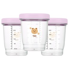 티지엠 에코젠 이유식 보관 용기 3p, 240ml, 라벤더, 1세트
