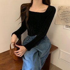 레몬소울 여성용 허니 스퀘어 퍼 니트티