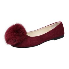 스타 여성용 폼폼 방울 스위트 단화