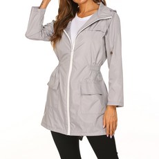Blue Season 女款高爾夫雨衣 功能性防水防風外套, 淺灰色