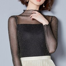 I'M MONG 女款 Gronty 亮片半高領透視T恤