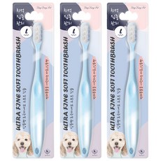 DING DONG PET 寵物超細軟毛牙刷 L號, 藍色, 3個