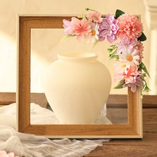 조화 메모리얼 블룸 봉안당 납골당 꾸미기 코너형 리스, 라일락핑크, 1개